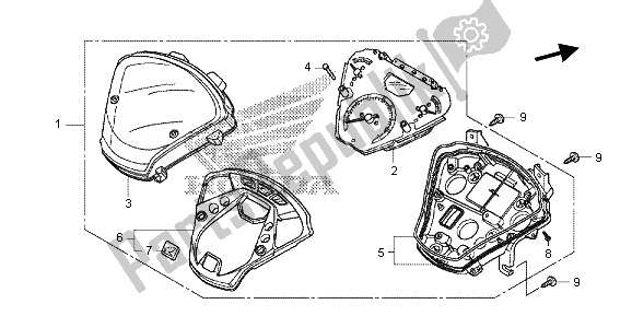 All parts for the Meter (kmh) of the Honda SH 125 AD 2013