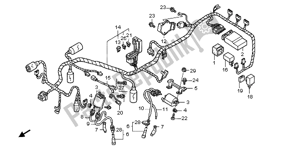 Tutte le parti per il Cablaggio E Bobina Di Accensione del Honda NT 650V 1999