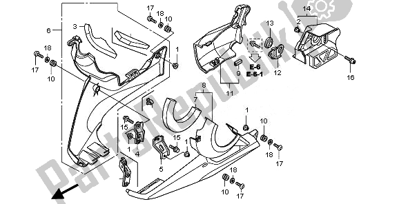 Alle onderdelen voor de Onderste Kap van de Honda VFR 1200F 2011