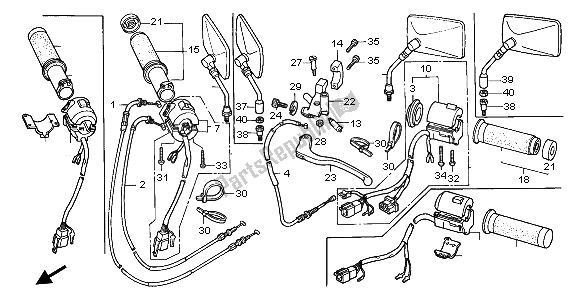 All parts for the Switch & Cable of the Honda VF 750C 1996