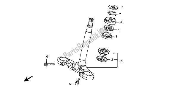 All parts for the Steering Stem of the Honda CBF 600N 2009