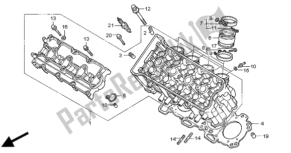 Todas as partes de Cabeça De Cilindro do Honda CBR 600F 2000