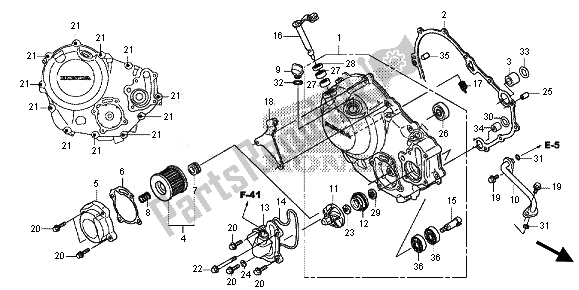 Todas las partes para Tapa Del Cárter Derecho de Honda CRF 250M 2014