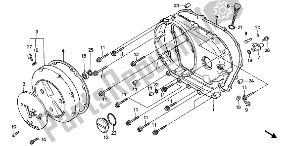 Todas las partes para Tapa Del Cárter Derecho de Honda VT 1100C 1988