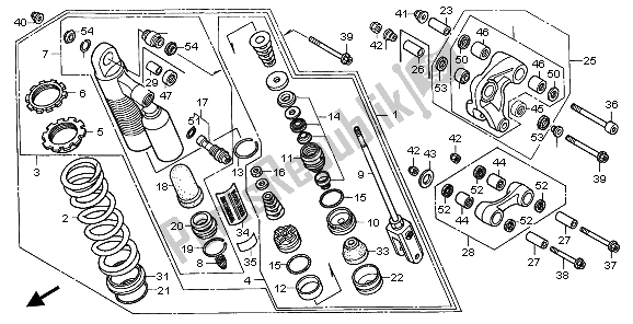 Toutes les pièces pour le Coussin Arrière du Honda XR 400R 2000