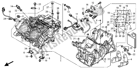 Alle onderdelen voor de Carter van de Honda VFR 1200 XD 2013
