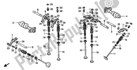 Tutte le parti per il Albero A Camme E Valvola del Honda XRV 750 Africa Twin 1994