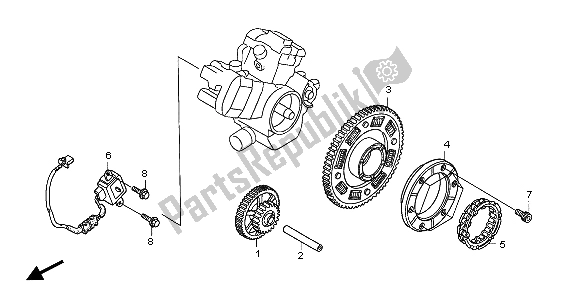 All parts for the Pulse Generator & Starting Clutch of the Honda XL 1000V 2007