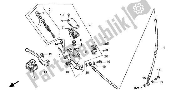 Wszystkie części do Fr. G?ówny Cylinder Hamulca Honda CR 250R 2004