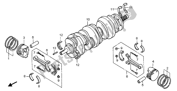 Tutte le parti per il Albero Motore E Pistone del Honda GL 1800 2007