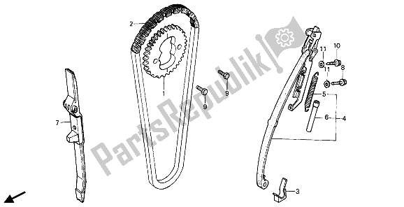 All parts for the Cam Chain & Tensioner of the Honda CB 450S 1986