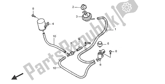 Alle onderdelen voor de Bypass-regelmagneetklep van de Honda XL 1000 VA 2005