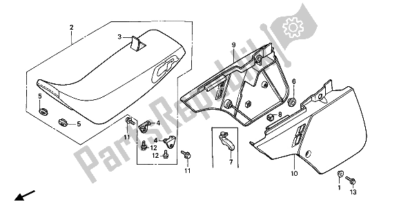 Todas las partes para Asiento Y Cubierta Lateral de Honda CR 250R 1987