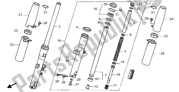 Tutte le parti per il Forcella Anteriore del Honda VTX 1300S 2007