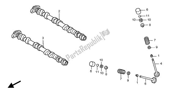 All parts for the Camshaft & Valve of the Honda CB 600F2 Hornet 2002