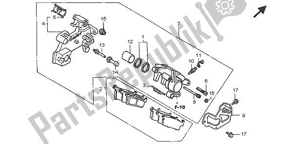 Todas las partes para Pinza De Freno Trasero de Honda CR 85 RB LW 2005