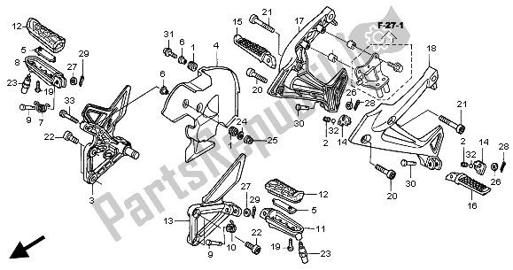 Tutte le parti per il Passo del Honda VFR 800 2004