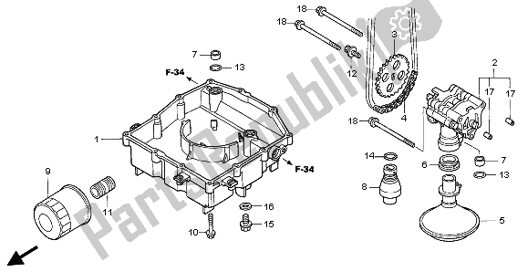 Toutes les pièces pour le La Pompe à Huile du Honda VFR 800 2002