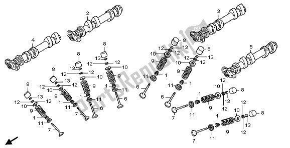 All parts for the Camshaft & Valve of the Honda ST 1300A 2009