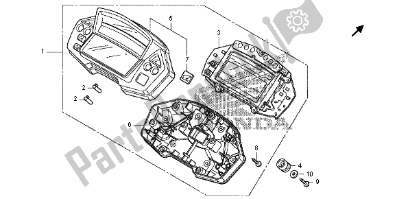 Tutte le parti per il Metro (kmh) del Honda VFR 1200X 2012