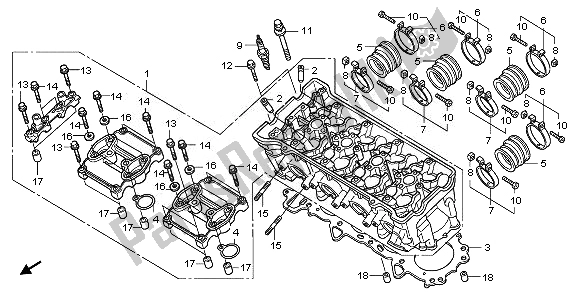 All parts for the Cylinder Head of the Honda CB 1000 RA 2011