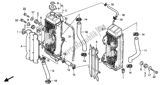 Todas las partes para Radiador de Honda CR 125R 1991