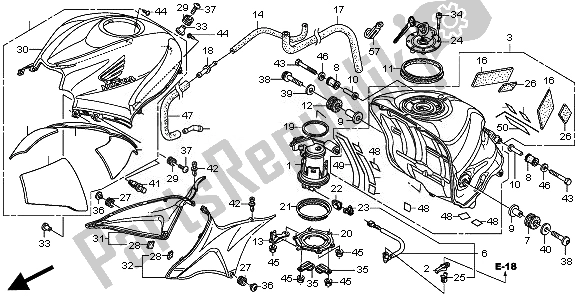 All parts for the Fuel Tank of the Honda CBR 600 RA 2011