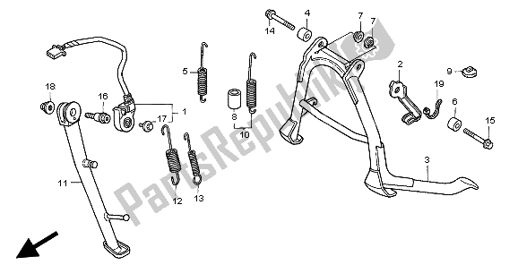 All parts for the Stand of the Honda CB 750F2 1998