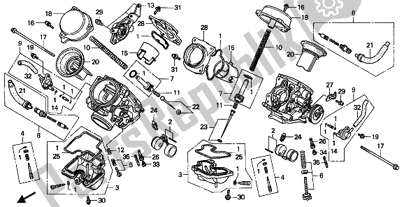 All parts for the Carburetor (component Parts) of the Honda XRV 750 Africa Twin 1993