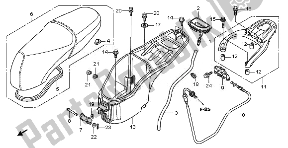 Tutte le parti per il Sedile E Vano Bagagli del Honda PES 125 2010