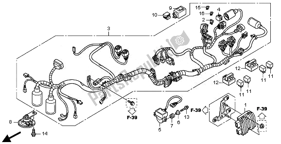 All parts for the Wire Harness of the Honda CBF 1000 FSA 2010