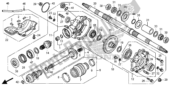 All parts for the Rear Final Gear of the Honda TRX 420 FE Fourtrax Rancher 4X4 ES 2013