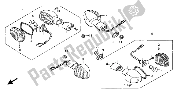 All parts for the Winker of the Honda CB 600F Hornet 2003