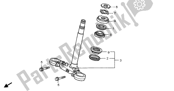 All parts for the Steering Stem of the Honda CB 900F Hornet 2003