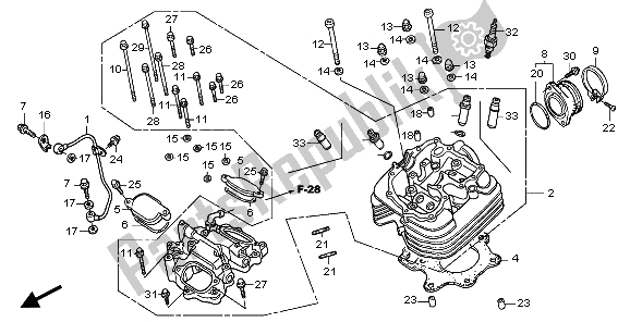 All parts for the Cylinder Head of the Honda TRX 300 EX Sportrax 2007