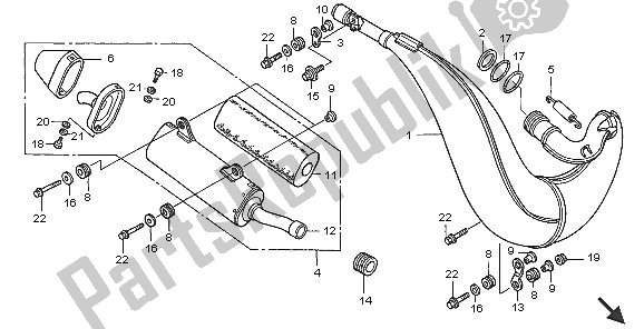 Alle onderdelen voor de Expansiekamer van de Honda CR 250R 2005