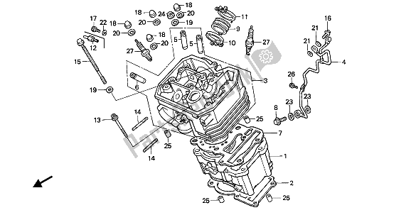 Tutte le parti per il Cilindro E Testata (anteriore) del Honda NTV 650 1993
