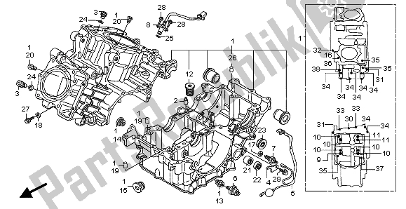 Alle onderdelen voor de Carter van de Honda XL 1000V 2007