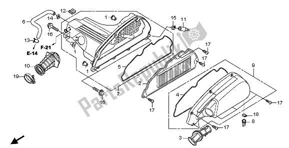 Todas las partes para Filtro De Aire de Honda SH 300 2007