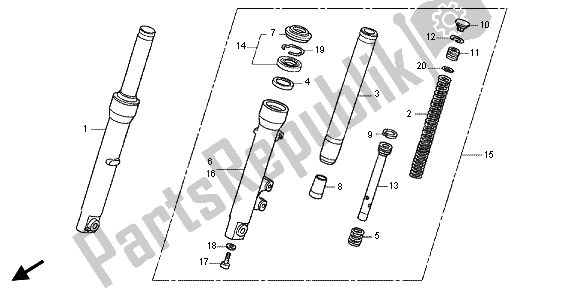 All parts for the Front Fork of the Honda SH 125R 2012