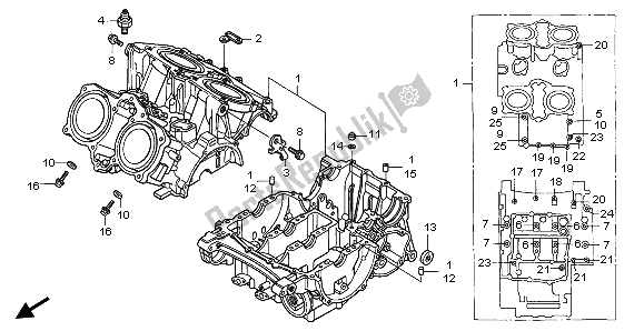 Toutes les pièces pour le Carter du Honda VF 750C 1999