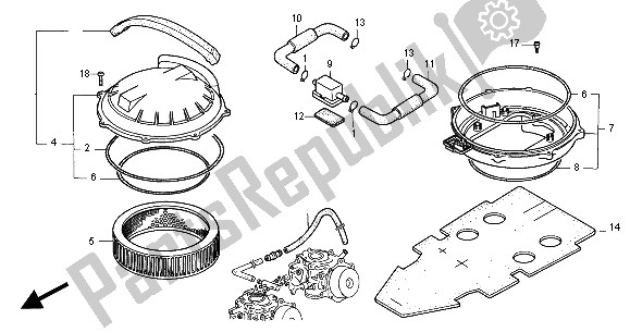 Tutte le parti per il Filtro Dell'aria del Honda ST 1100A 2000