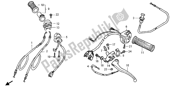 Tutte le parti per il Interruttore E Cavo del Honda RVF 400R 1995