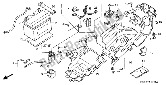 Alle onderdelen voor de Accu van de Honda CBR 600 RR 2006