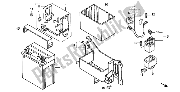 All parts for the Battery of the Honda CMX 250C 1996