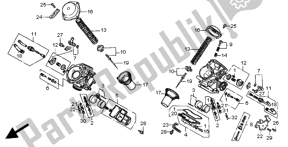 Todas las partes para Carburador (componentes) de Honda VT 750C2 1997