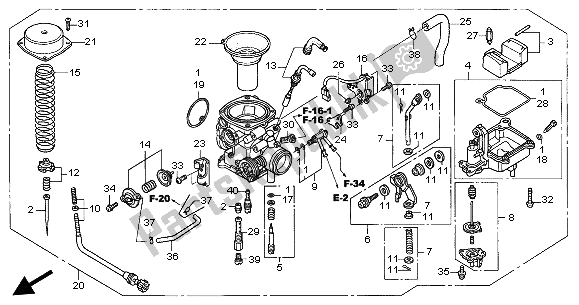 All parts for the Carburetor of the Honda VTX 1300S 2004