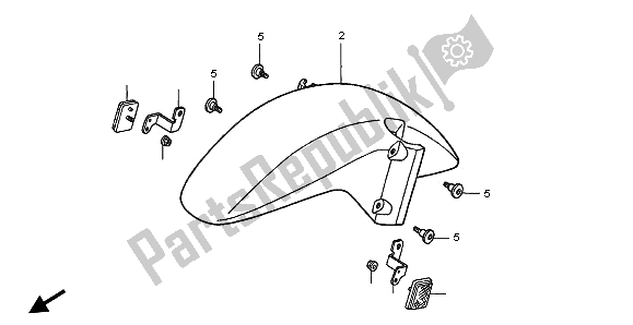 Toutes les pièces pour le Garde-boue Avant du Honda VTR 1000F 2002