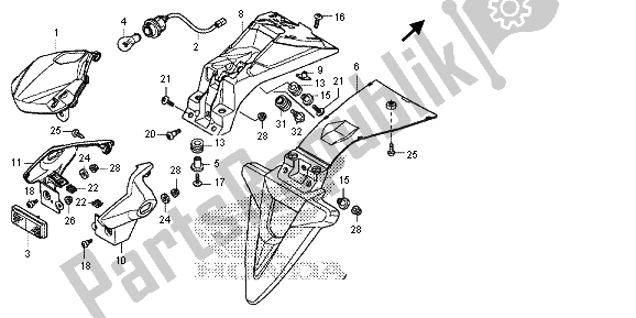 Todas las partes para Luz De La Cola de Honda NC 700 SD 2013