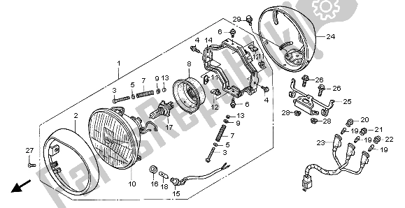 All parts for the Headlight(eu) of the Honda GL 1500C 1999